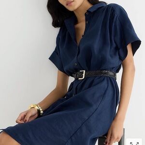 J.Crew Relaxed-Fit Short Sleeve Baird McNutt Irish Linen Shirtdress LP Women’s.